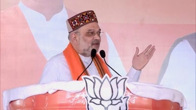 Castigating the Congress for trying to “frighten” the BJP by saying the neighbouring country possesses atom bombs, home minister Amit Shah asserted on Saturday that the Pakistan-occupied Kashmir (PoK) is a part of India and “we will take it”. (HT Photo) Castigating the Congress for trying to “frighten” the BJP by saying the neighbouring country possesses atom bombs, home minister Amit Shah asserted on Saturday that the Pakistan-occupied Kashmir (PoK) is a part of India and “we will take it”. (HT Photo)