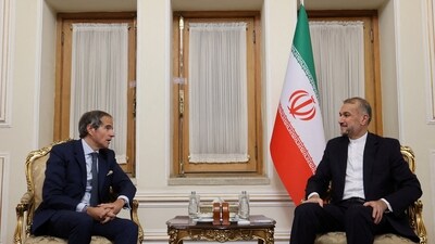 FILE PHOTO: International Atomic Energy Agency (IAEA) Director General Rafael Grossi meets with Iranian Foreign Minister Hossein Amir-Abdollahian in Tehran, Iran, May 6, 2024. Majid Asgaripour/WANA (West Asia News Agency) via REUTERS (via REUTERS)