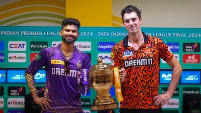 Kolkata Knight Riders captain Shreyas Iyer and Sunrisers Hyderabad's skipper Pat Cummins during a press conference on the eve of the Indian Premier League (IPL) final match, in Chennai. (PTI) Kolkata Knight Riders captain Shreyas Iyer and Sunrisers Hyderabad's skipper Pat Cummins during a press conference on the eve of the Indian Premier League (IPL) final match, in Chennai. (PTI)