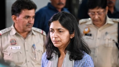 Swati Maliwal, days after the alleged assault. Swati Maliwal, days after the alleged assault.