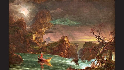 Manhood (1840), from the Voyage of Life series by Thomas Cole. What are the rapids that most threaten your peace and serenity? Middle-age is a time to figure that out. (Wikimedia Commons) Manhood (1840), from the Voyage of Life series by Thomas Cole. What are the rapids that most threaten your peace and serenity? Middle-age is a time to figure that out. (Wikimedia Commons)