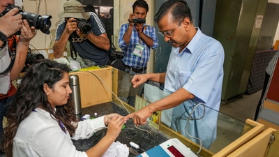 "I understand, people in large numbers are voting against dictatorship, inflation and unemployment because they are highly troubled," Arvind Kejriwal said. (PTI) "I understand, people in large numbers are voting against dictatorship, inflation and unemployment because they are highly troubled," Arvind Kejriwal said. (PTI)