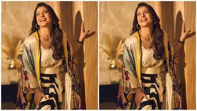 On Saturday, Kajol gave her fans a weekend treat as the actress took to Instagram and uploaded a range of stunning pictures accompanied by the caption, "Finally wore my sneakers to a party! Too kicked :) (pun intended)". In the post, she can be seen posing beautifully in a chic outfit. (Instagram/@kajol)
