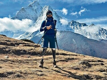 He overcame a bunch of challenges like a tough terrain, minus temperatures, altitude sickness and more. He overcame a bunch of challenges like a tough terrain, minus temperatures, altitude sickness and more.