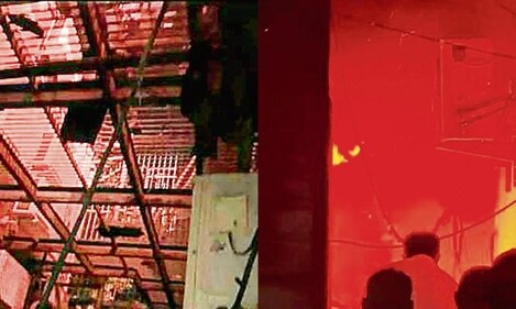 (Left) A PG in Kamla Nagar caught fire in the early hours of Friday due to a short circuit in the building’s main electric board; and (right) a residence burnt down in Sheikh Sarai Phase 2 on Wednesday night. (Left) A PG in Kamla Nagar caught fire in the early hours of Friday due to a short circuit in the building’s main electric board; and (right) a residence burnt down in Sheikh Sarai Phase 2 on Wednesday night.