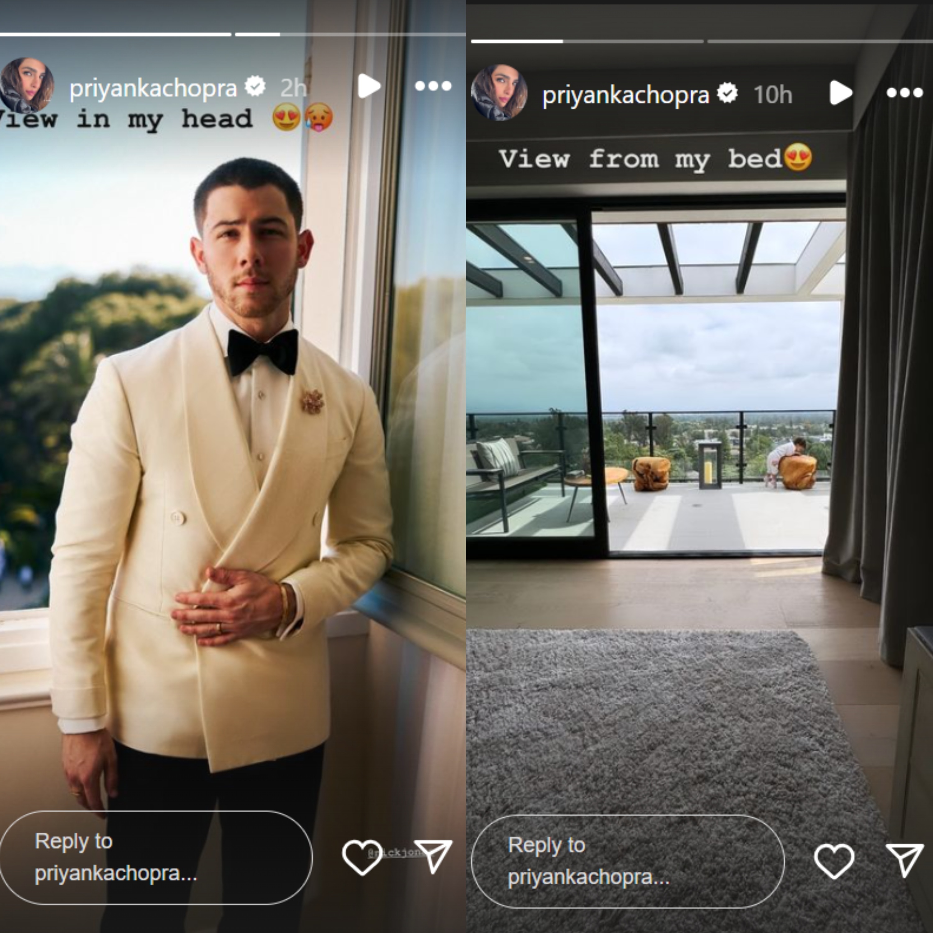 Priyanka shared Nick and Malti's pictures on her Instagram Stories.