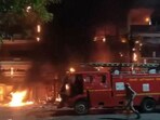 Officials said that the fire broke out in the three-story building and the whole building was in flames. (X/ANI)