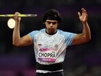 India's Neeraj Chopra in action during the men's Javelin final at the Asian Games