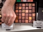 A Swiss chocolate box is displayed to be sold during 'Festichoc' chocolate festival in Versoix near Geneva.