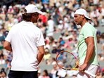 Spain's Rafael Nadal during a practice session 