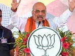 Union Home Minister Amit Shah accused the Congress of hurting Punjab(PTI)