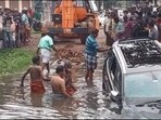 While using Google Maps, the party of four from Hyderabad drove into a stream swollen with water near Kuruppanthara, Kerala. While using Google Maps, the party of four from Hyderabad drove into a stream swollen with water near Kuruppanthara, Kerala.