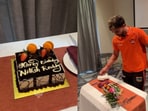 IPL final: Nitish Kumar Reddy celebrating his birthday with SRH. IPL final: Nitish Kumar Reddy celebrating his birthday with SRH.