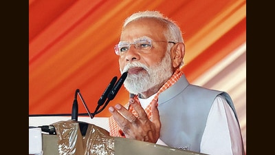 Prime Minister Narendra Modi in Mirzapur on Sunday. (ANI) Prime Minister Narendra Modi in Mirzapur on Sunday. (ANI)