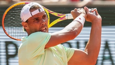 Spain's Rafael Nadal takes part in a practice session during the French Open tennis tournament on Court Philippe-Chatrier at the Roland Garros Complex in Paris (AFP) Spain's Rafael Nadal takes part in a practice session during the French Open tennis tournament on Court Philippe-Chatrier at the Roland Garros Complex in Paris (AFP)