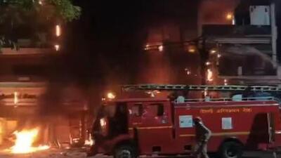The fire broke out around 11.30pm on Saturday (Twitter Photo/ANI) The fire broke out around 11.30pm on Saturday (Twitter Photo/ANI)
