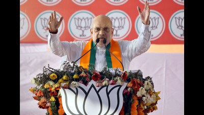 Union home minister Amit Shah in Ludhiana on Sunday. (Gurpreet Singh/HT) Union home minister Amit Shah in Ludhiana on Sunday. (Gurpreet Singh/HT)