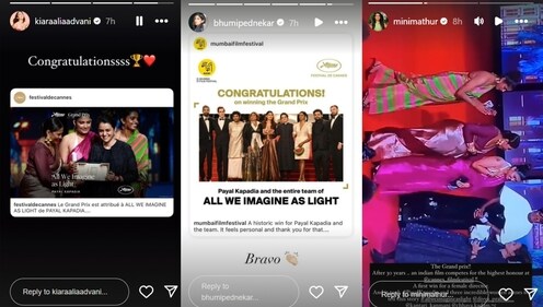 Celebrities congratulated Payal Kapadia. Celebrities congratulated Payal Kapadia.