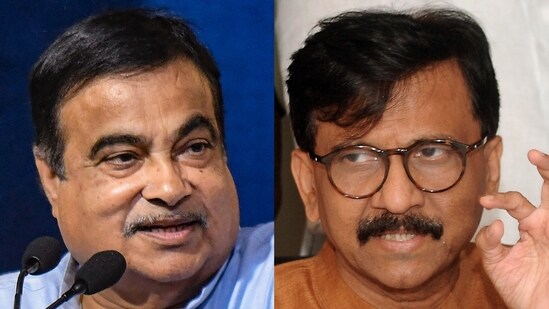 Union minister Nitin Gadkari and Sanjay Raut