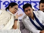 West Bengal chief minister Mamata Banerjee with TMC MP Abhishek Banerjee in Kolkata. West Bengal chief minister Mamata Banerjee with TMC MP Abhishek Banerjee in Kolkata.