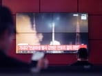 A TV screen shows a file image of North Korea's rocket launch during a news program at a bus terminal in Seoul, South Korea. (AP) A TV screen shows a file image of North Korea's rocket launch during a news program at a bus terminal in Seoul, South Korea. (AP)