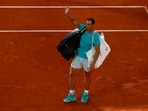 Spain's Rafael Nadal waves to the crowd as he leaves the court after losing his first-round match against Germany's Alexander Zverev 