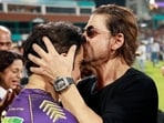 Gautam Gambhir and Shah Rukh Khan after KKR's third IPL title.