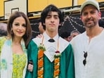 Hrithik Roshan and Sussanne Khan with Hrehaan Roshan.