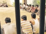 Prisoners at a jail in Jaipur in 2006.  