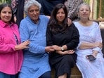 Shabana Azmi, Javed Akhtar, Zoya Akhtar, Honey Irani, Shibani Dandekar, Farhan Akhtar and Tanvi Azmi pose together. Shabana Azmi, Javed Akhtar, Zoya Akhtar, Honey Irani, Shibani Dandekar, Farhan Akhtar and Tanvi Azmi pose together.