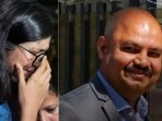 Aam Aadmi Party Rajya Sabha MP Swati Maliwal and Delhi chief minister Arvind Kejriwal’s aide Bibhav Kumar.