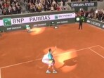 Rafael Nadal waves to the crowd. Rafael Nadal waves to the crowd.