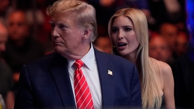 Former President Donald Trump, left, talks to his daughter Ivanka Trump as they wait for the start of a UFC 299 mixed martial arts bout, early Sunday, March 10, 2024, in Miami. (AP) Former President Donald Trump, left, talks to his daughter Ivanka Trump as they wait for the start of a UFC 299 mixed martial arts bout, early Sunday, March 10, 2024, in Miami. (AP)