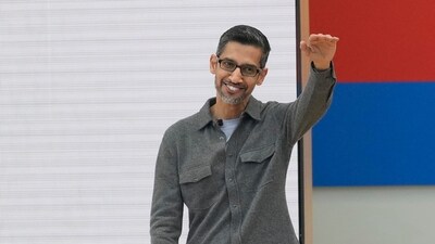 Alphabet CEO Sundar Pichai speaks at a Google I/O event in Mountain View, California. (AP) Alphabet CEO Sundar Pichai speaks at a Google I/O event in Mountain View, California. (AP)