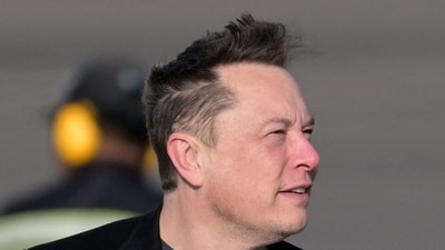 Tech billionaire Elon Musk arrives at Ngurah Rai International airport in Denpasar on Indonesia's Bali island. (AFP)