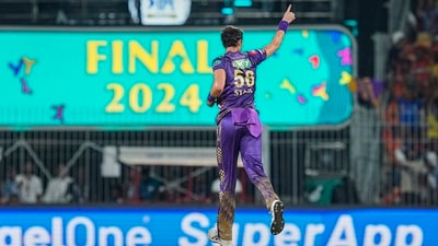 Chennai: Kolkata Knight Riders's Mitchell Starc celebrates after taking the wicket of Sunrisers Hyderabad batter Abhishek Sharma during the Indian Premier League (IPL) 2024 final. (PTI) Chennai: Kolkata Knight Riders's Mitchell Starc celebrates after taking the wicket of Sunrisers Hyderabad batter Abhishek Sharma during the Indian Premier League (IPL) 2024 final. (PTI)