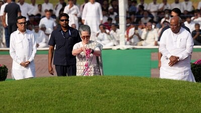 The Congress President also emphasized that even today the Congress Party is following the same path of "justice". (PTI) The Congress President also emphasized that even today the Congress Party is following the same path of "justice". (PTI)