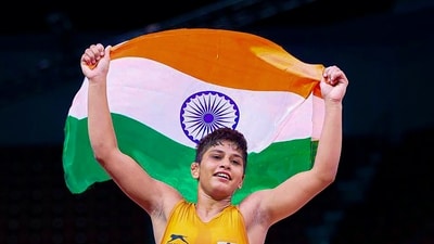 Wrestler Antim Panghal in action. (PTI) Wrestler Antim Panghal in action. (PTI)