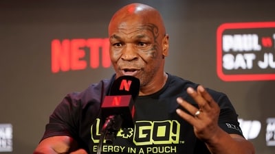 Mike Tyson speaks during a news conference promoting his upcoming boxing bout against Jake Paul, Thursday, May 16, 2024, in Arlington, Texas. The fight is scheduled for July 20. (AP) Mike Tyson speaks during a news conference promoting his upcoming boxing bout against Jake Paul, Thursday, May 16, 2024, in Arlington, Texas. The fight is scheduled for July 20. (AP)