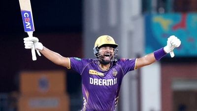 Kolkata Knight Riders' captain Shreyas Iyer celebrates the team's victory against Sunrisers Hyderabad in the Indian Premier League 2024 final (IPL-X)
