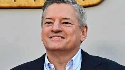 Netflix CEO Ted Sarandos shared his thoughts on Barbenheimer. (Photo by Frederic J. BROWN / AFP) (AFP) Netflix CEO Ted Sarandos shared his thoughts on Barbenheimer. (Photo by Frederic J. BROWN / AFP) (AFP)