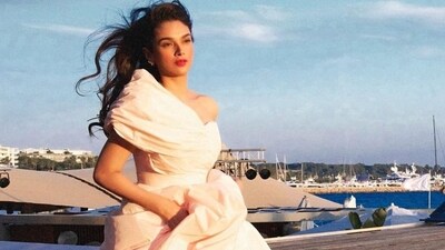 Aditi Rao Hydari looked radiant in a light pink gown for her last look from Cannes Film Festival. Aditi Rao Hydari looked radiant in a light pink gown for her last look from Cannes Film Festival.