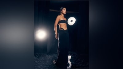 Bhumi's outfit for the photoshoot is from the shelves of the clothing label Standing Ground. Celebrity stylists Chandini Whabi and Junni Khyriem styled Bhumi in the all-black look. She wore a bandeau top and a long skirt. (Instagram) Bhumi's outfit for the photoshoot is from the shelves of the clothing label Standing Ground. Celebrity stylists Chandini Whabi and Junni Khyriem styled Bhumi in the all-black look. She wore a bandeau top and a long skirt. (Instagram)