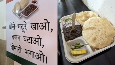 The picture shows a health tip put up by a restaurant in Delhi. (X/@psychedelhic) The picture shows a health tip put up by a restaurant in Delhi. (X/@psychedelhic)