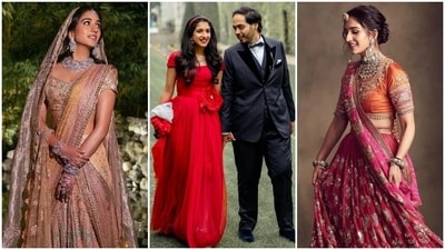 Check out Radhika Merchant's stunning traditional outfits before her second pre-wedding celebrations with Anant Ambani begin in Italy. (Instagram) Check out Radhika Merchant's stunning traditional outfits before her second pre-wedding celebrations with Anant Ambani begin in Italy. (Instagram)