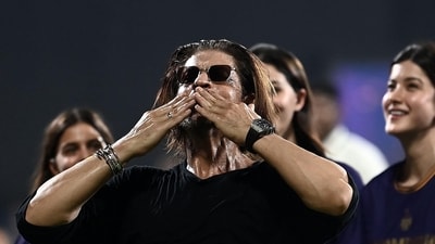Bollywood actor and co-owner of Kolkata Knight Riders' team Shah Rukh Khan greets fans after his team's victory. (AFP) Bollywood actor and co-owner of Kolkata Knight Riders' team Shah Rukh Khan greets fans after his team's victory. (AFP)