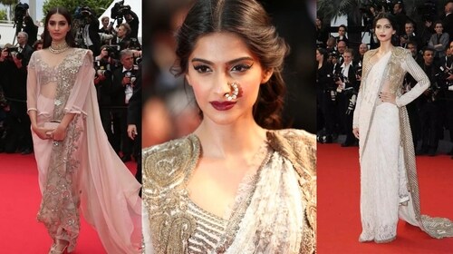 Sonam Kapoor Ahuja in Anamika Khanna creations at Cannes Sonam Kapoor Ahuja in Anamika Khanna creations at Cannes