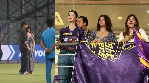 Suhana at IPL 2023 with Shah Rukh and Shanaya Suhana at IPL 2023 with Shah Rukh and Shanaya
