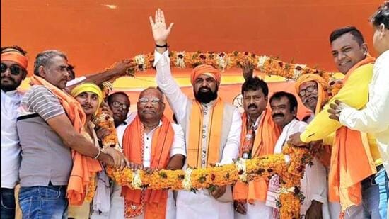 Bihar deputy chief minister Samrat Choudhary at a BJP rally in Sasaram. (HT photo)