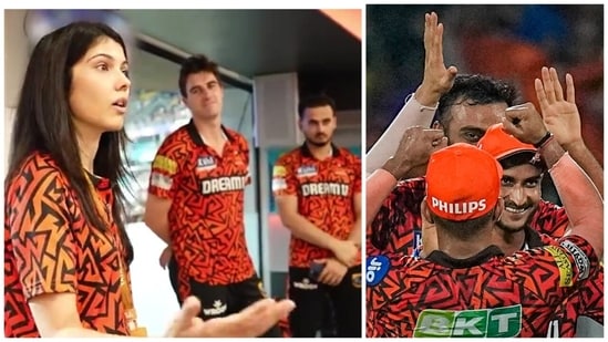 Kavya Maran visited the dressing room of the Sunrisers Hyderabad after the IPL 2024 final (PTI-SRH)